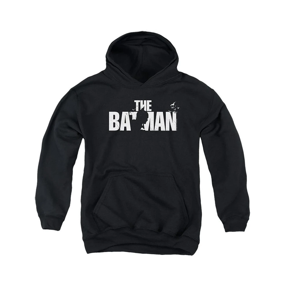 Batman Boys The Youth Silhouette Title Pull Over Hoodie / Hooded Sweatshirt