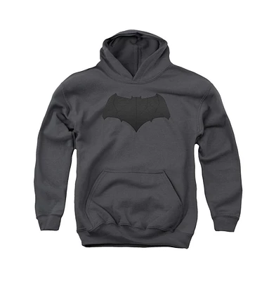 Justice League Boys Movie Youth Batman Logo Pull Over Hoodie / Hooded Sweatshirt