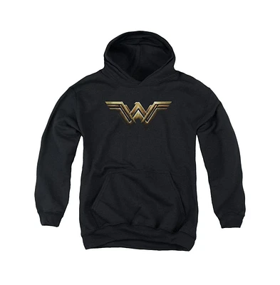 Justice League Movie Youth Wonder Woman Logo Pull Over Hoodie / Hooded Sweatshirt