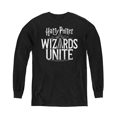 Harry Potter Boys Wizards Unite Youth Logo Long Sleeve Sweatshirt