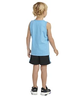 adidas Little & Toddler Boys Sleeveless Logo Tank Elastic-Waistband 3-Stripe Shorts, 2 Piece Set