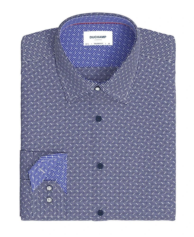 Duchamp London Men's Modern Gingham Dress Shirt