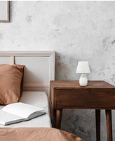 Creekwood Home Nauru 9.45" Traditional Petite Ceramic Oblong Bedside Table Desk Lamp with Tapered Drum Fabric Shade