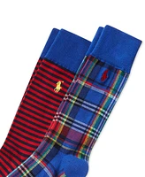 Polo Ralph Lauren Men's 2-Pk. Stripes & Plaid Slack Socks