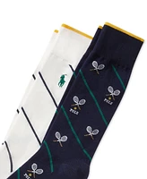 Polo Ralph Lauren Men's 2-Pk. Tennis Racquets Slack Socks