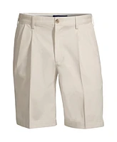 Lands' End Men's No Iron 9" Comfort Waist Pleated Front Chino Short