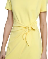 Donna Morgan Women's Short-Sleeve Tie-Front Sheath Dress