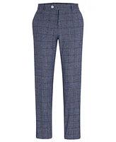 Boss by Hugo Boss Men's Plain-Checked Slim-Fit Trousers