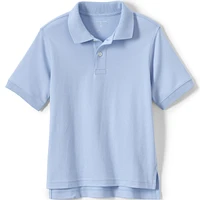 Lands' End Big Boys Husky Short Sleeve Interlock Polo Shirt