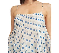 En Saison Women's Frances Polka Dot Pleated Tank