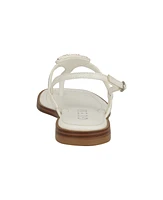 Guess Women's Rainey Logo Sqaure Toe T-Strap Flat Sandals