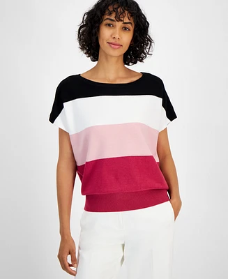 T Tahari Women's Colorblocked Extended-Sleeve Sweater