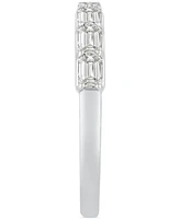 Diamond Emerald-Cut Anniversary Band (1 ct. t.w.) in 14k White Gold