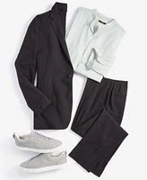 Alfani Mens Crinkle Button Front Shirt Textured Suit Jacket Textured Suit Pants Created For Macys