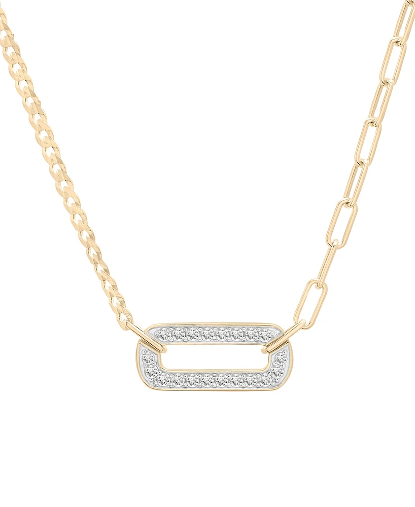 Audrey by Aurate Diamond Two-Chain Link 18" Pendant Necklace (3/4 ct. t.w.) in Gold Vermeil, Created for Macy's