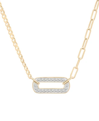 Audrey by Aurate Diamond Two-Chain Link 18" Pendant Necklace (3/4 ct. t.w.) in Gold Vermeil, Created for Macy's