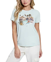 Guess Women's Short Sleeve Poolside Tiger Easy T-Shirt