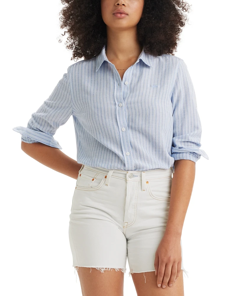 Levi's The Classic Cotton Box-Pleat-Back Long-Sleeve Shirt