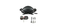 Weber Q 2400 Electric Grill (Black) with Thermometer and Tool Set