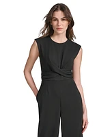 Calvin Klein Women's Twist-Front Flare-Leg Jumpsuit