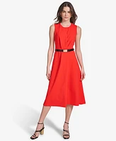 Calvin Klein Women's Belted A-Line Dress