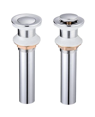 Aquaterior 2 Pack 1 3/8" Bathroom Faucet Vessel Vanity Sink Pop Up Drain Stopper Without Overflow Polished Chrome