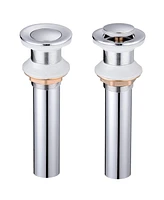 Aquaterior 1 3/8" Bathroom Faucet Vessel Vanity Sink Pop Up Drain Stopper Without Overflow Polished Chrome