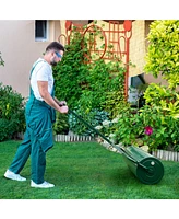 Slickblue Metal Lawn Roller with Detachable Gripping Handle