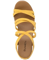 Style & Co Women's Arloo Strappy Elastic Wedge Sandals, Created for Macy's