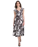 Calvin Klein Women's Printed A-Line Midi Dress