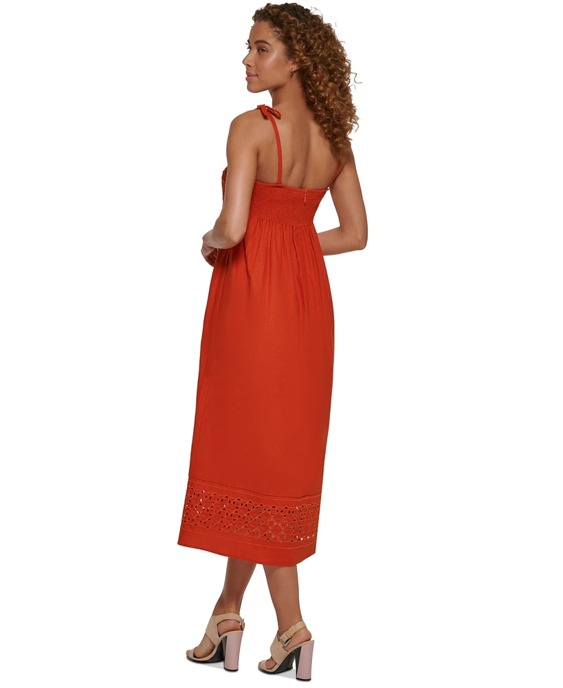 Calvin Klein Women's Linen-Blend A-Line Dress