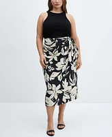 Mango Women's Floral Wrapped Skirt