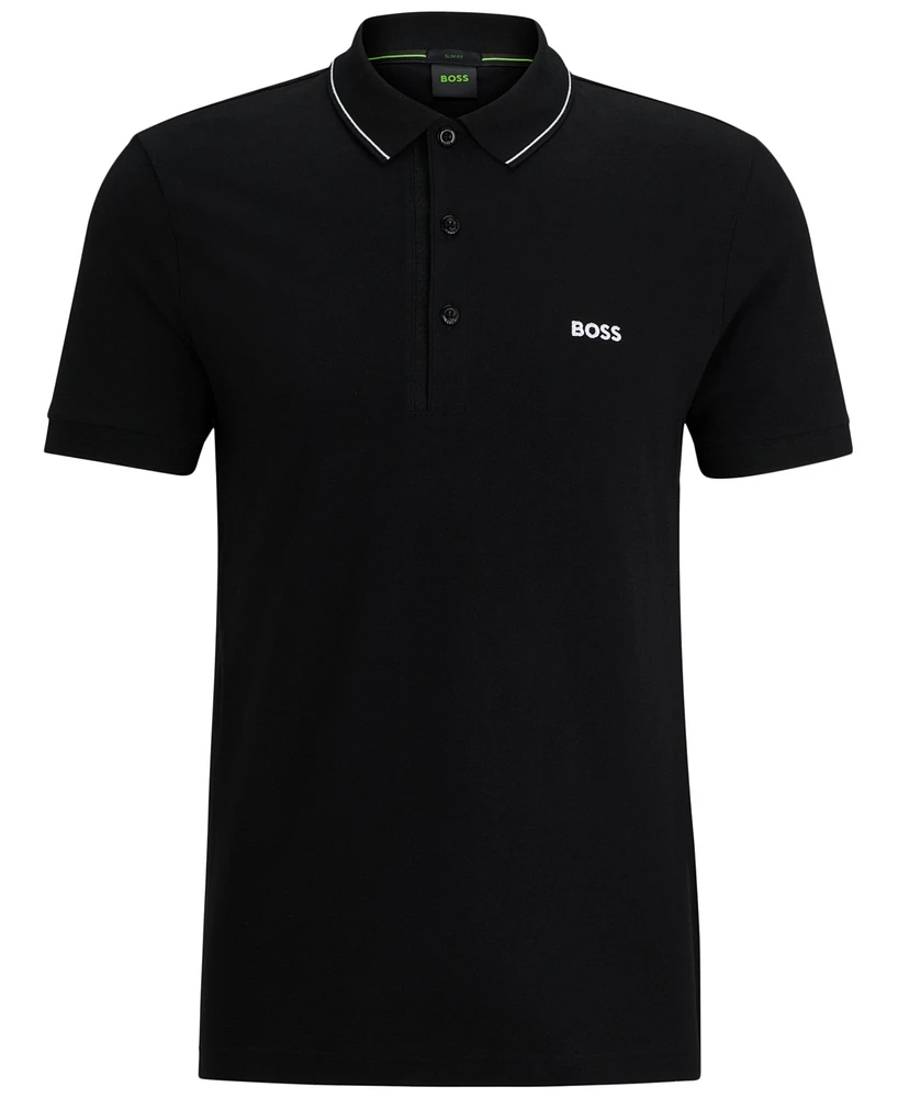 Boss by Hugo Men's Tonal Logo Slim-Fit Polo Shirt