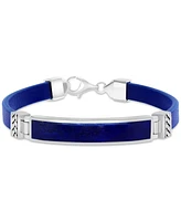 Effy Men's Lapis & Blue Leather Bracelet Sterling Silver (Also Onyx Malachite)