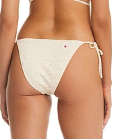 Red Carter Women's Side-Tie Eyelet Bikini Bottoms