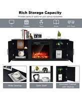 Slickblue 58 Inch Tv Stand with 1500W Faux Fireplace for TVs up to 65
