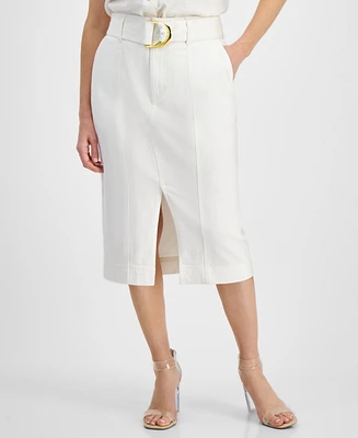 I.n.c. International Concepts Petite Denim Midi Skirt, Created for Macy's