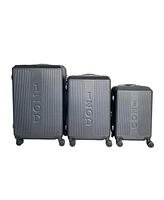 Izod Skye Expandable Abs Hard shell Lightweight 360 Dual Spinning Wheels Combo Lock 3 Piece Luggage Set