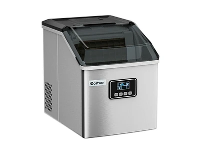 Slickblue 48 lbs Stainless Self-Clean Ice Maker with Lcd Display