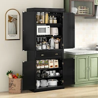 Slickblue Cupboard Freestanding Kitchen Cabinet with Adjustable Shelves