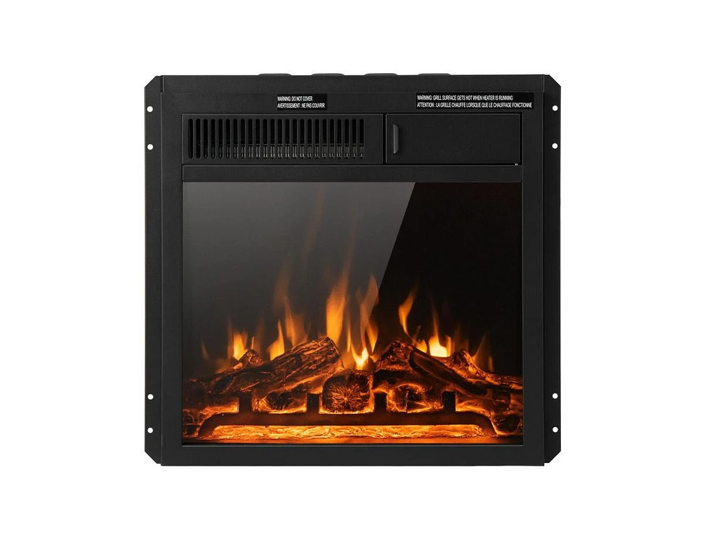 Slickblue Electric Fireplace Insert with 7-Level Adjustable Flame Brightness