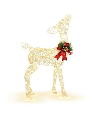 Slickblue Lighted Christmas Reindeer Decorations with 50 Led Lights for Outdoor Yard