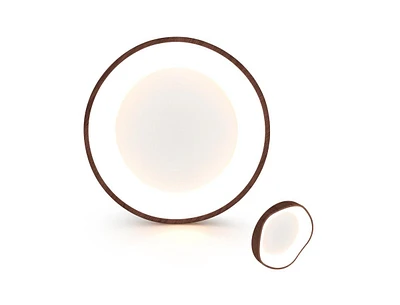 Slickblue 24W Modern Led Mount Ceiling Light with Wood Pattern and Metal Frame