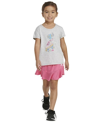 adidas Toddler & Little Girls 2-Pc. Heather Graphic T-Shirt and Skort Set
