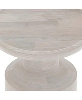 Simpli Home Haynes Solid Mango Wood Wooden Accent Table in White Wash