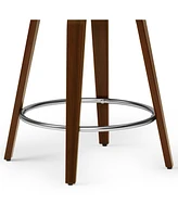 Simpli Home Roland Counter Height Stool in Black Pu Leather