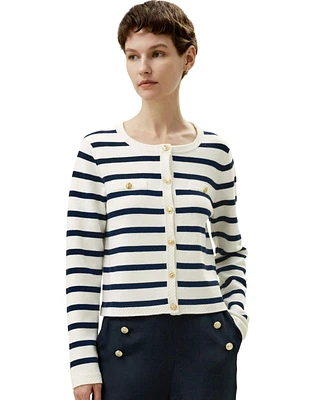 Gariana Striped Wool Cardigan for Women