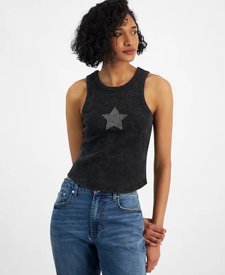 Almost Famous Juniors' Ribbed Star Tank