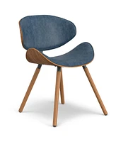 Simpli Home Marana Dining Chair in Distressed Blue Pu leather