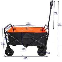Streamdale Furniture Folding Wagon Garden Shopping Beach Cart (Black+Yellow)